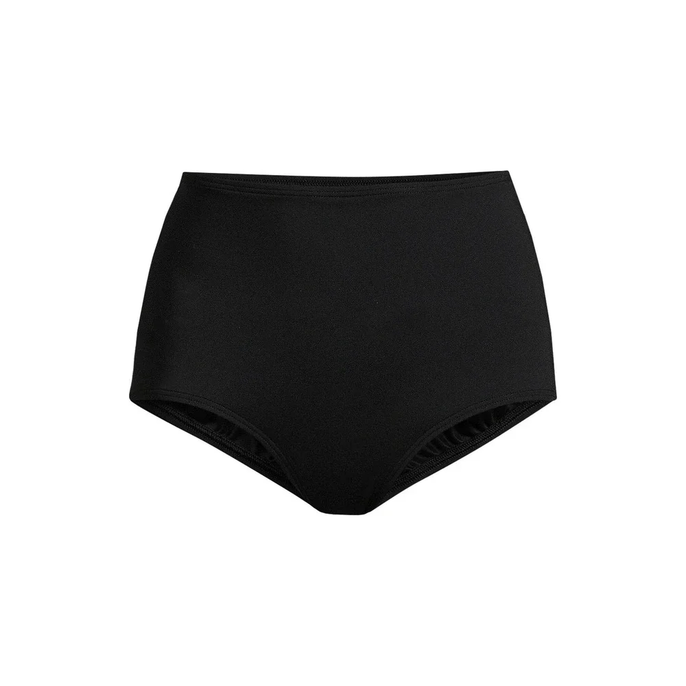 Lands' End Womens XS LONG Tummy Control High Waisted Tugless Bikini Swim Bottoms